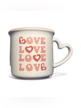 NEW Market Finds Heart-Shaped Handle LOVE Mug Valentine's Day Barbiecore Whimsy